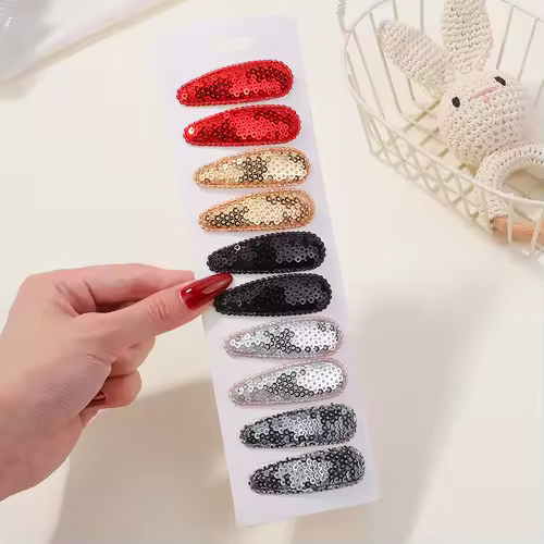 10Pcs/Lot Fresh Print Cotton Alloy Hair Clips for Kids Fabric Plaid BB Hairpins Girl Hairgripe Headwear Baby Hair Accessories - Image 18
