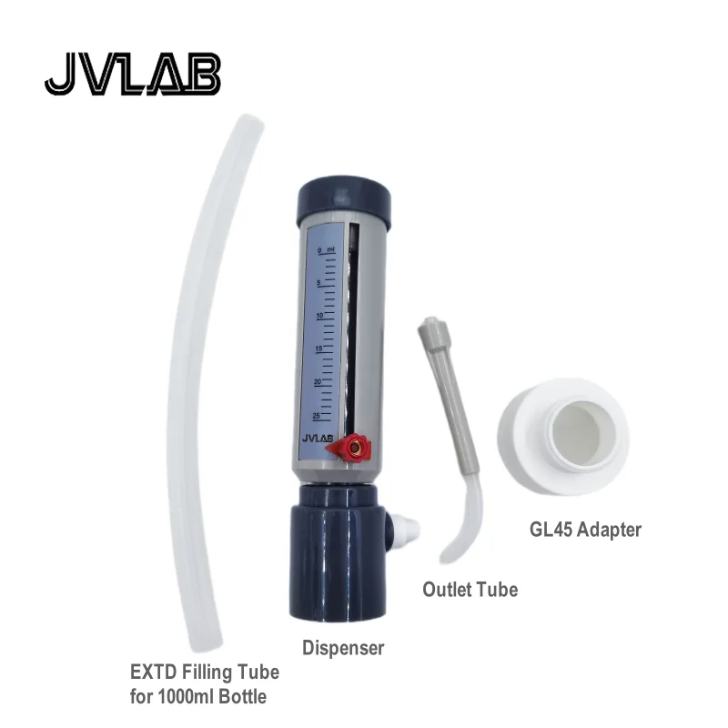 Lab Bottle Top Dispenser Economic Semi-automatic Liquid Dispenser Sleeve Type 5-25 ml Adjustable Liquid Adder Without Bottle