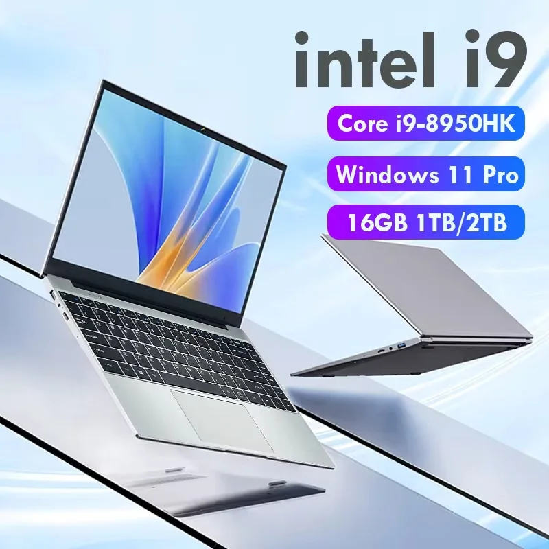 2025 14.1" Portable Windows 11 Pro Laptop Computer Intel Core i9 8950HK HD Screen 16GB RAM 1TB 2TB SSD Gaming laptops Pc Gamer