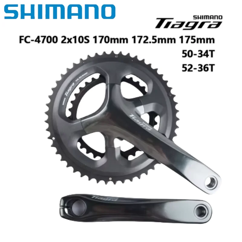 Platos y bielas Shimano Tiagra 4700 de 10 velocidades, 165mm/170mm/172,5mm/175mm 50-34T 52-36T, manivela de bicicleta de carretera, rueda dentada de bicicleta 2x10s