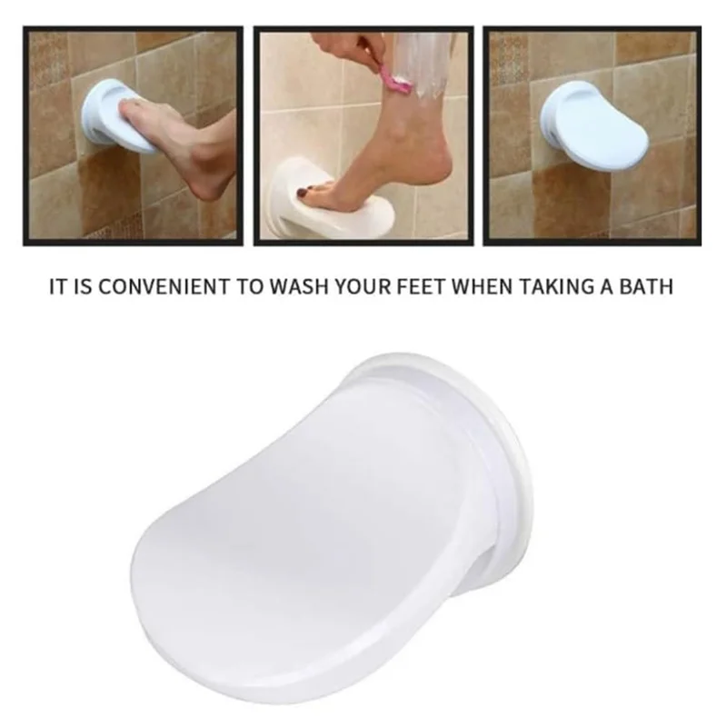 مقابض مقعد حوض الاستحمام، مسند للقدمين، كوب شفط، قطعتان من مقعد الدش المحمول