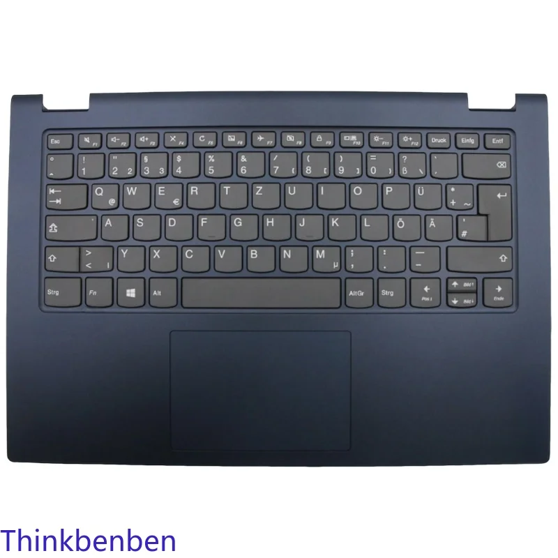 

DE German Keyboard With Blue Plastic Upper Case Palmrest Shell Cover For Lenovo C340 Flex 14 IWL API IML Laptop 5CB0U42414