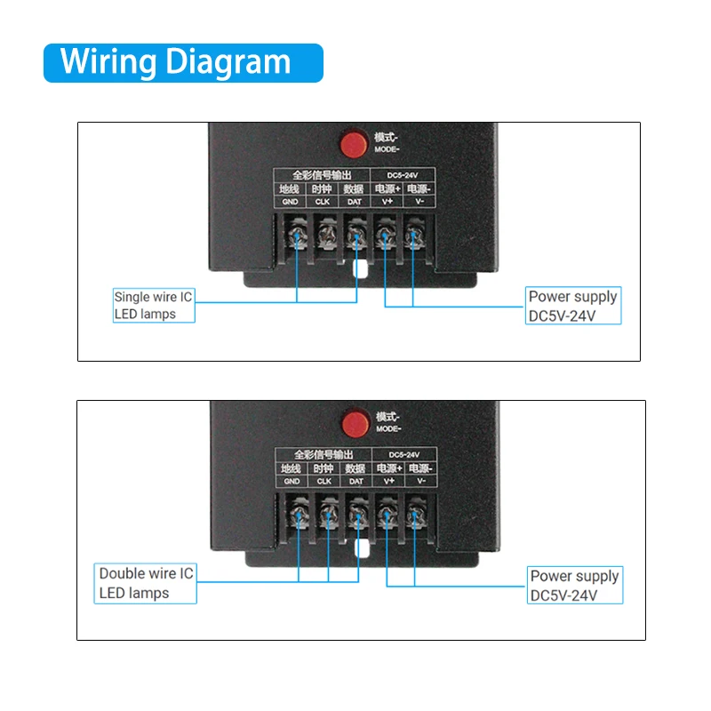 T-500 LED Full Color Controller 5-Key IC Control Quantity 512 PCS For WS2811/2812/1903 5050 Magic Dream Color RGB LED Strip