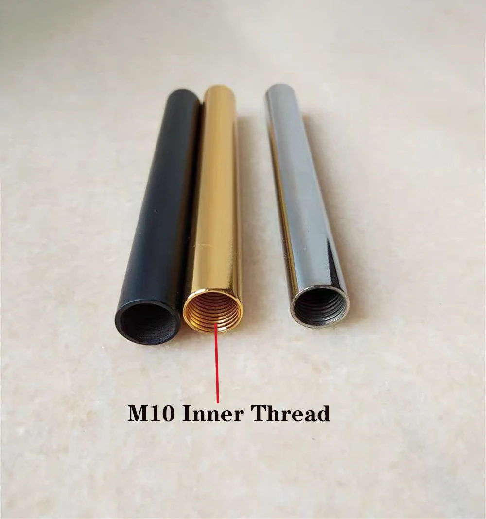 Table lamp Connecting Rod Gold/Silver/Black M10 Female Thread M10 Inner Thread Screw Metal Hollow Tube For Lighting Accessories