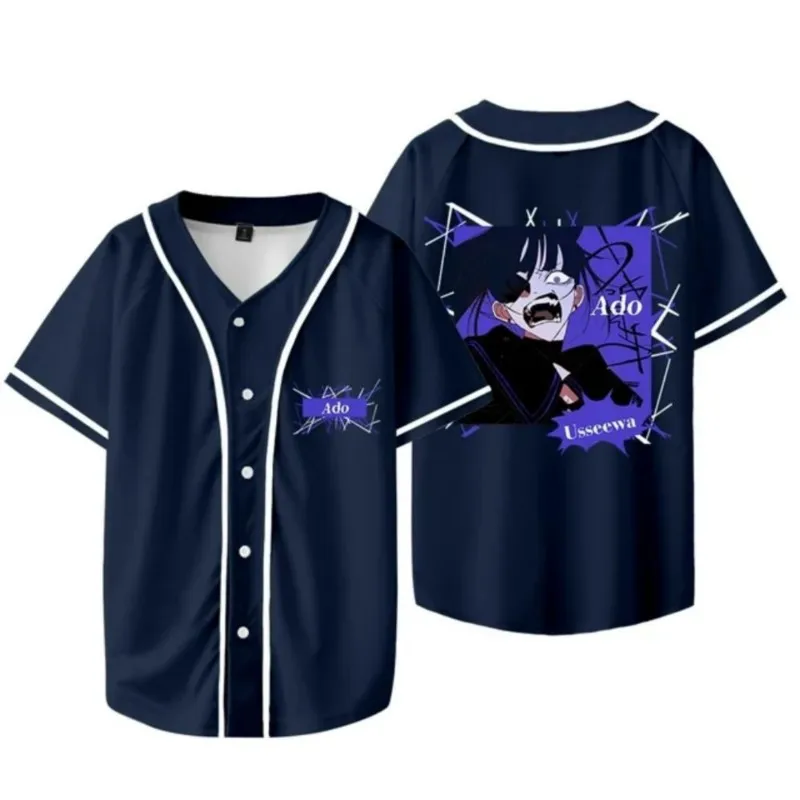 Ado Wish Tour Baseball Jersey Shirt Merch Baseball Uniform For Women/Men Unisex Short Sleeve Tshirt Streetwear