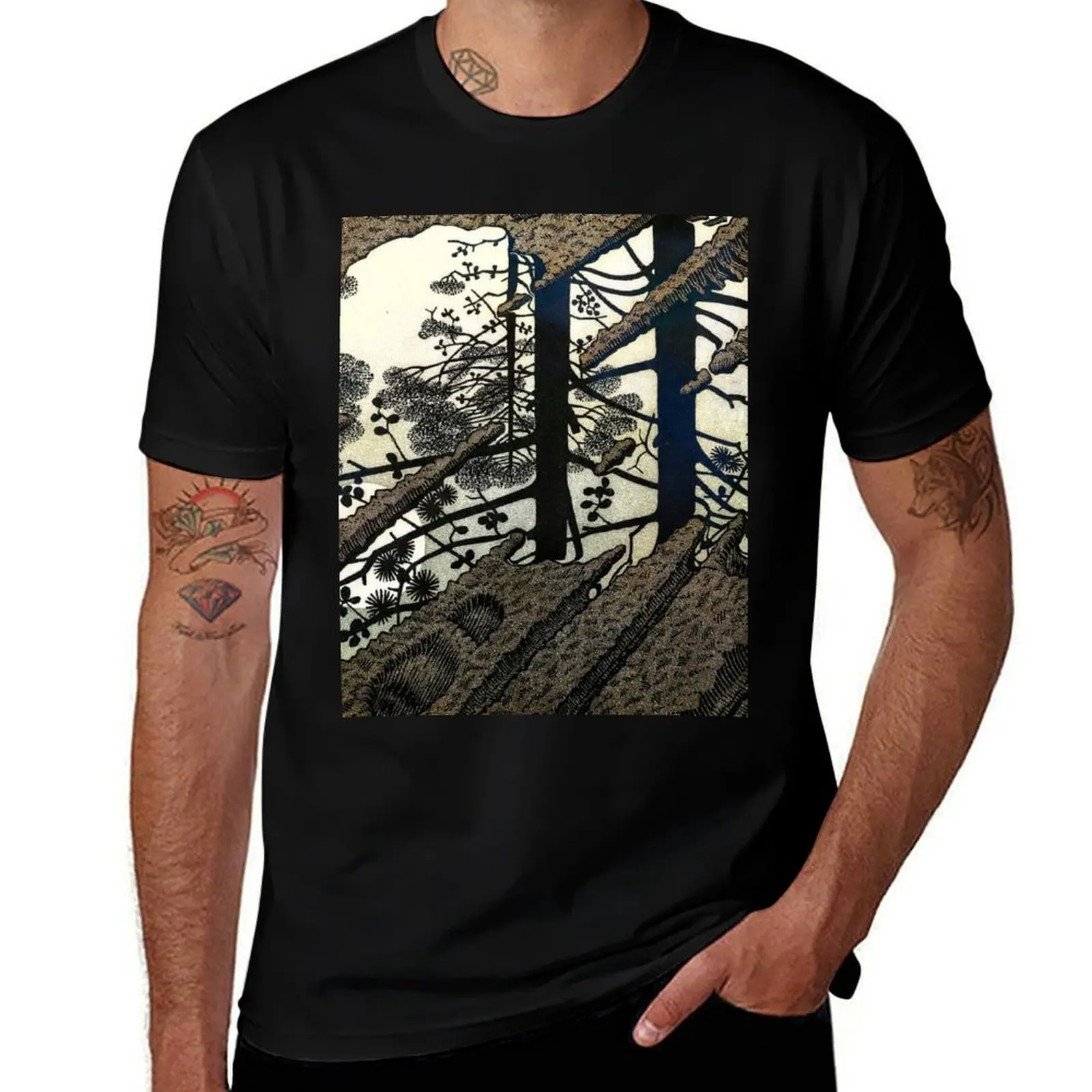 

Puddle, by M.C. Escher T-Shirt t shirt for man man t shirt heavy cotton T-Shirt