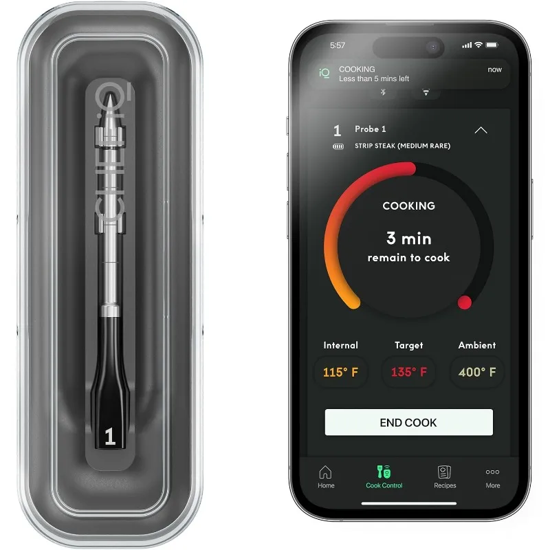 

Sense Smart Wireless Meat Thermometer with Ultra-Thin Probe, Unlimited Range Bluetooth Meat Thermometer