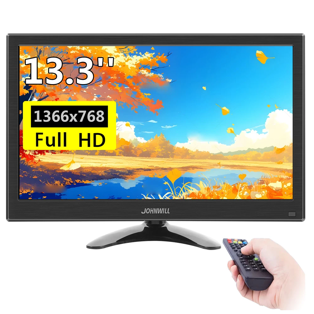 Portable Monitor 13.3 inch 1366x768 TFT Panel LCD Display Secondary Monitor With Remote Control VGA BNC USB For Switch Laptop