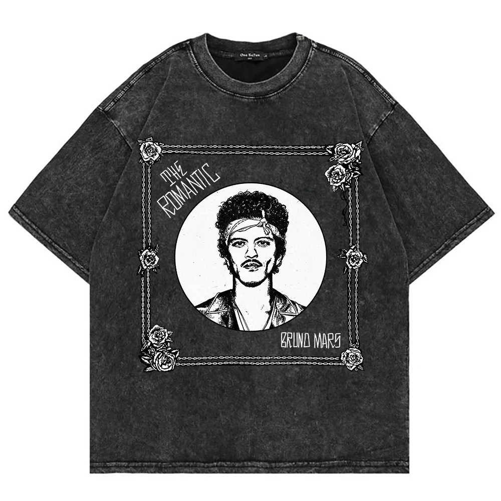 100% Cotton Vintage Washed Bruno Mars The Romantic Tour 2026 T