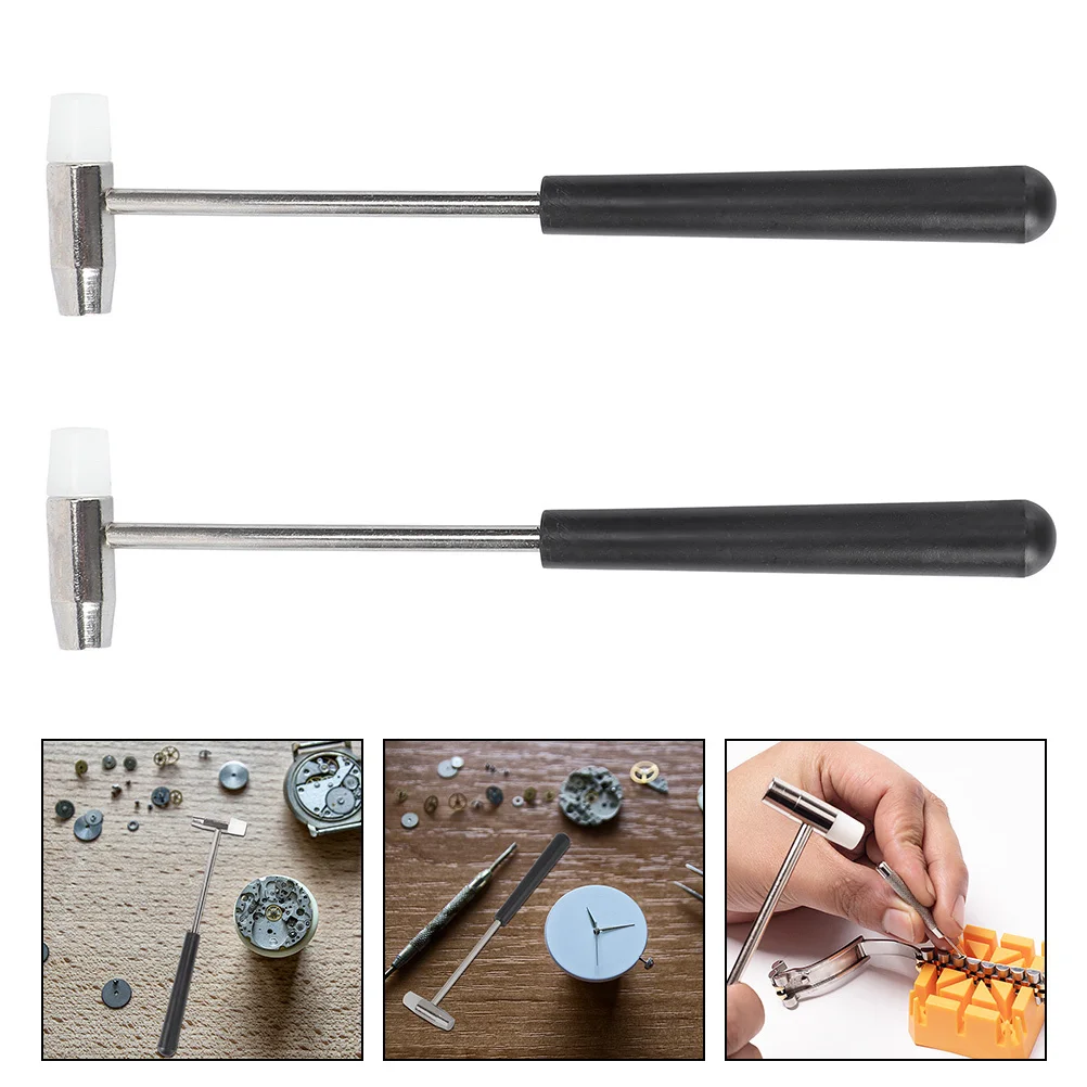 

2Pcs Mini Watch Repair Hammer Metal Head Smooth Surface Comfortable Grip for Watchmakers Repair Tools Mini Watch Hammer