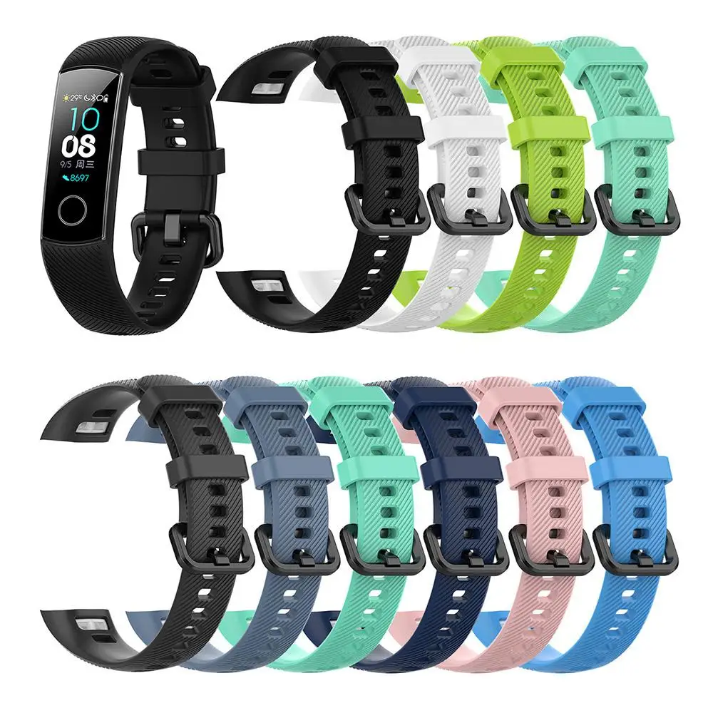 Tali gelang olahraga lembut untuk Huawei Honor Band 4 tali gelang silikon pengganti tahan air Smartband 8 pilihan warna