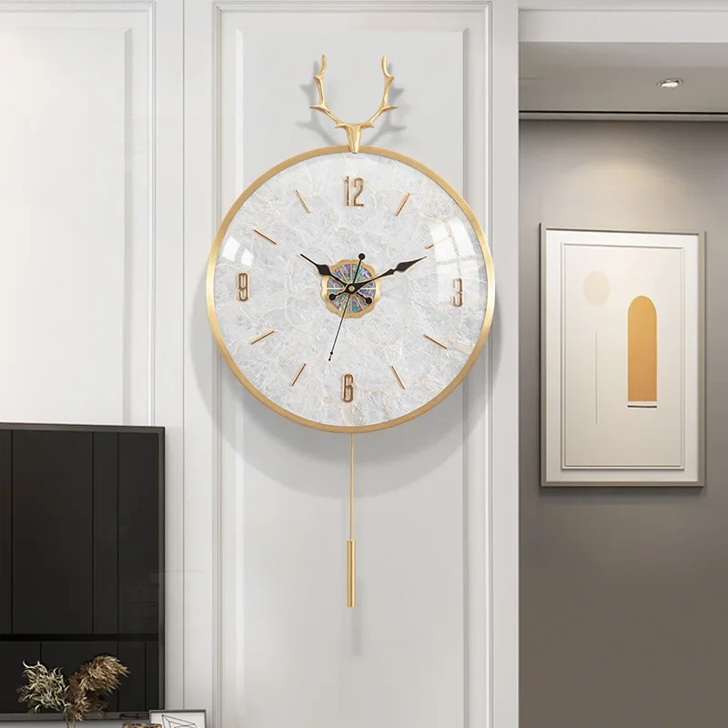 

Modern Minimalist Wall Clock Home Living Room Brass Slient Unique Fancy Wall Clock Creative Fashion Quartz Wandklok Home Decor