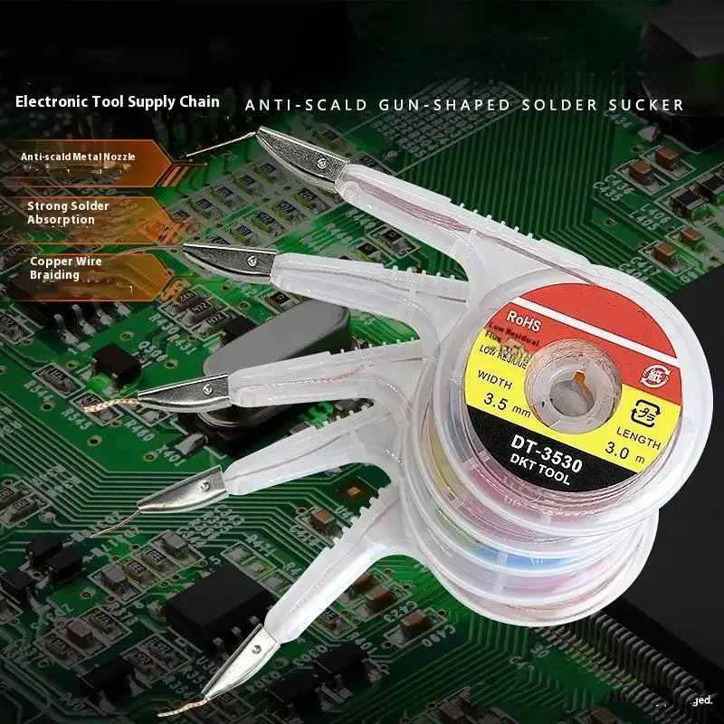 جديلة ديسولديرينغ قوية 1.5/2.0/2.5/3.0/3.5 مللي متر عرض 3 متر طول شفط القصدير لحام مزيل الفتيل سلك بغا أداة إصلاح لحام #2