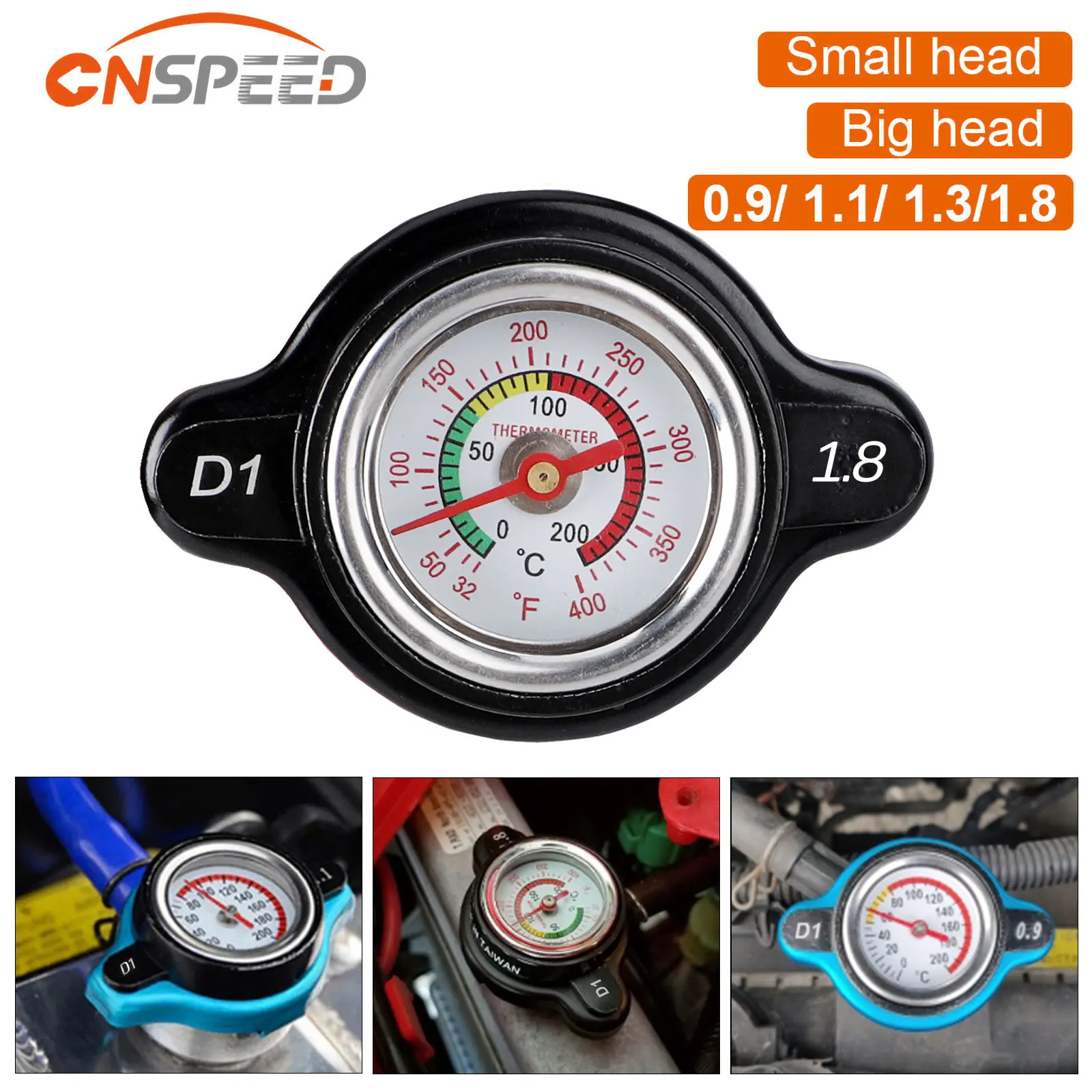 

Motorcycles Car Thermost Radiator Cap Cover Head Water Temperature Gauge 0.9 Bar 1.1 Bar 1.3 Bar 1.8Bar with Utility Safe