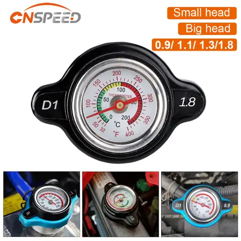 For Motorcycles Car Racing Radiator Cap Tank Cover Head Thermometer Water Temperature Gauge 0.9 1.1 1.3 1.8Bar with Utility Safe