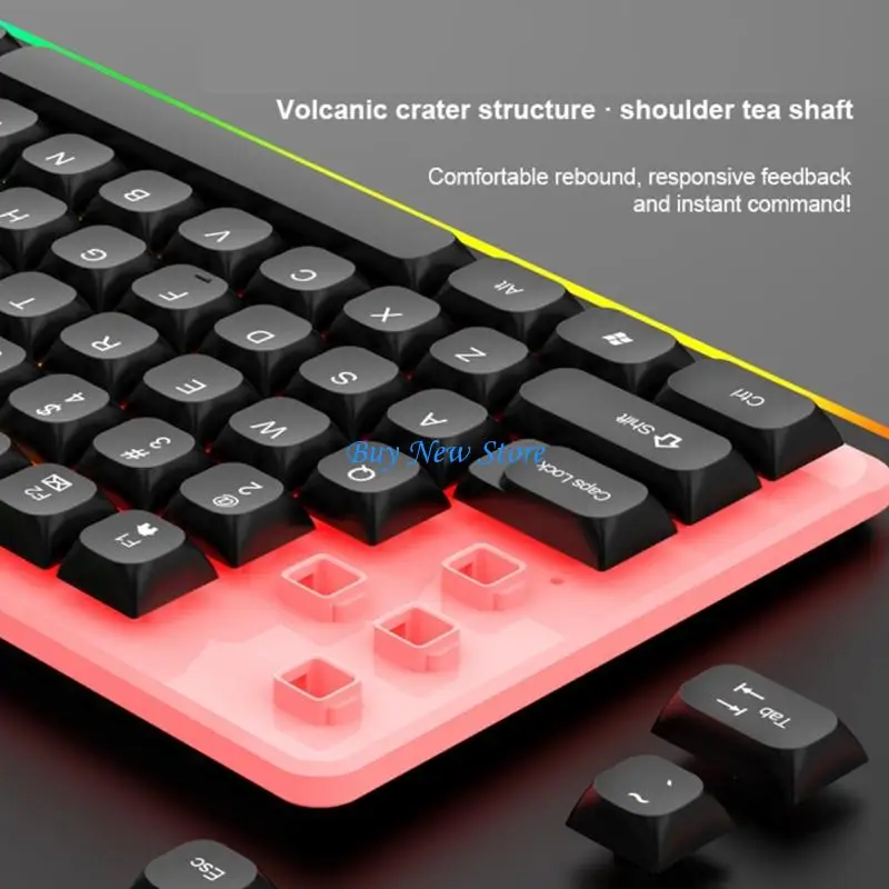 

20CE 104 Keys LED Backlit Cord Gaming Keyboard Ergonomic Mechanical Keyboard for PC