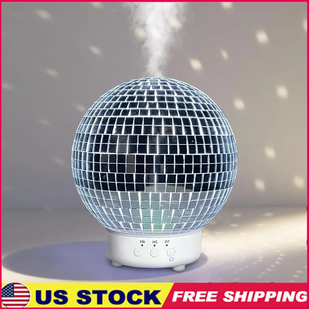 

Диско-шар, диффузор, увлажнитель воздуха, ароматерапия, эфирное масло, ночник, 3 режима таймера, 7 цветов, светодиодная вращающаяся лампа, безопасная, тихая