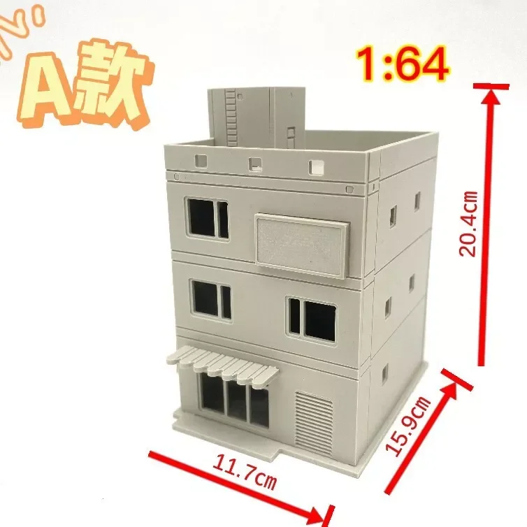 1:64โมเดลรถไฟก่อสร้างบ้านแบบจำลองสถาปัตยกรรมญี่ปุ่นโมเดลทรายโต๊ะกระท่อมประกอบฉาก