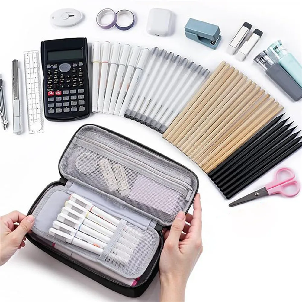 

Large Storage Pencil Case Pen Bag with Zipper Big Capacity Pouch Organizer Stationery Storage Bag for Student Gift