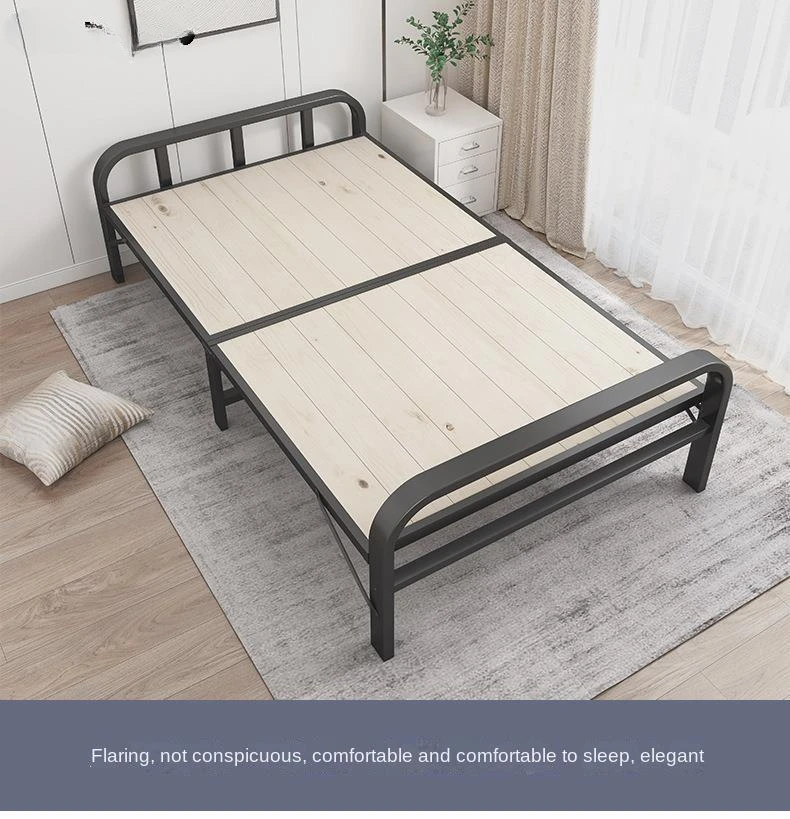 Convenient Folding Bed With Hard Board - Ideal for Limited Space and Travel Sleeping Bedroom Portable Simple Beds Folding-bed