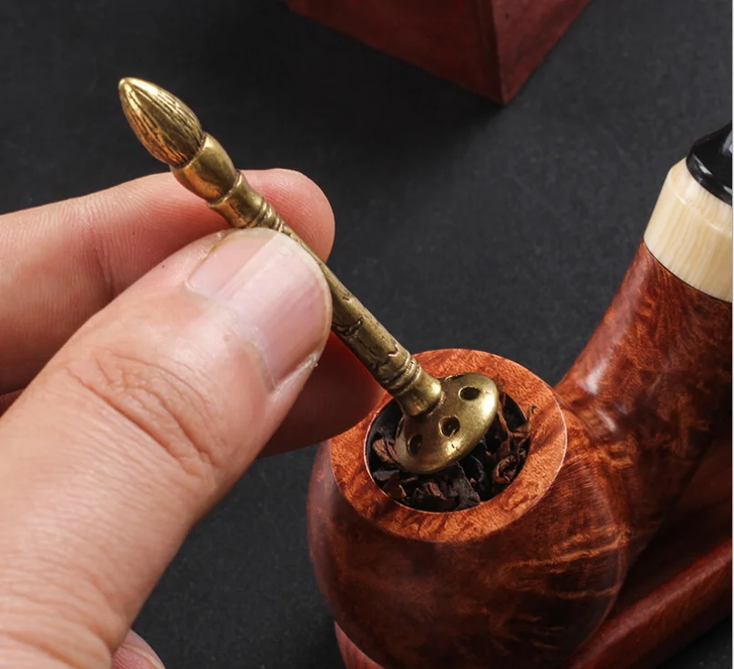 New Creative Pure Brass Tobacco Pipe Tamper Copper Cigar Pipe Cleaning Tools