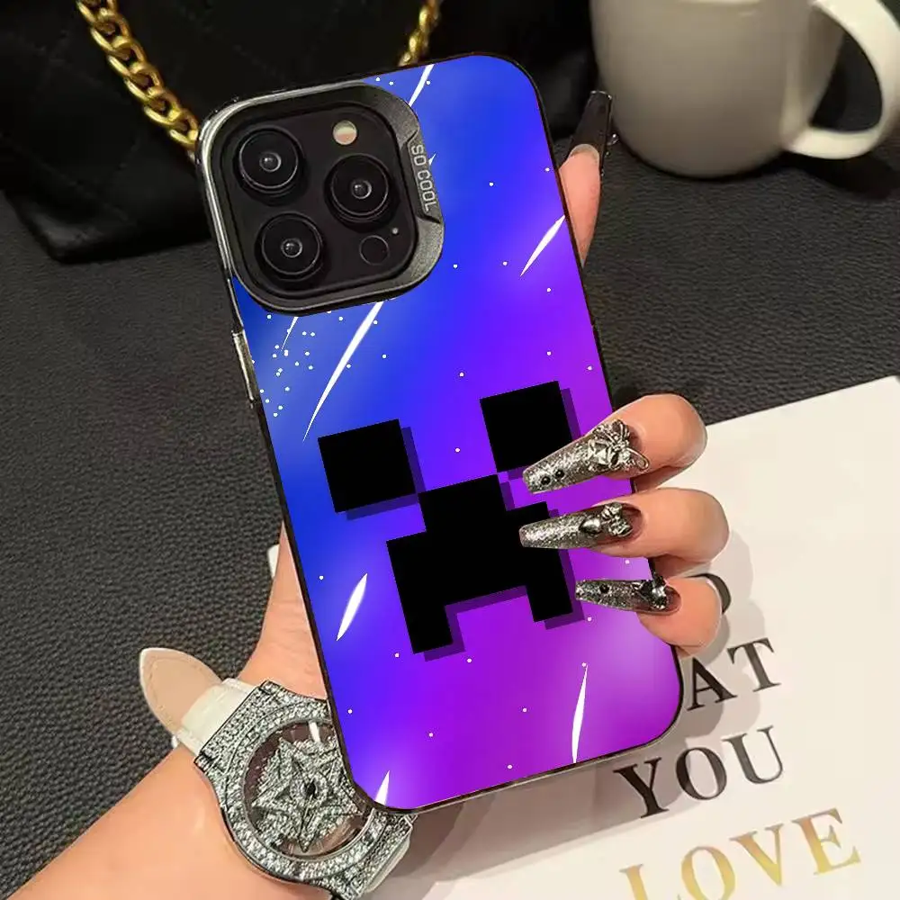 Популярный чехол для телефона M-MinecraftS IMD, цвет серебристый корпус для IPhone 16, 15, 14, 13, 12, 11 Pro Max Plus Популярный чехол для телефона M-MinecraftS IMD, цвет серебристый корпус для IPhone 16, 15, 14, 13, 12, 11 Pro Max Plus