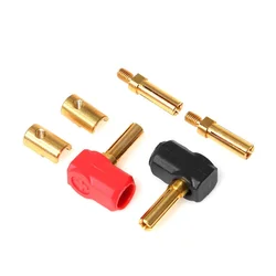 2Pcs/set L-shape Hard Shell Metal Heatsink Bullet Plugs & Grips 4mm for 1/10 Off-Road Truck Metal Upgrade Parts Rc Crawler Car