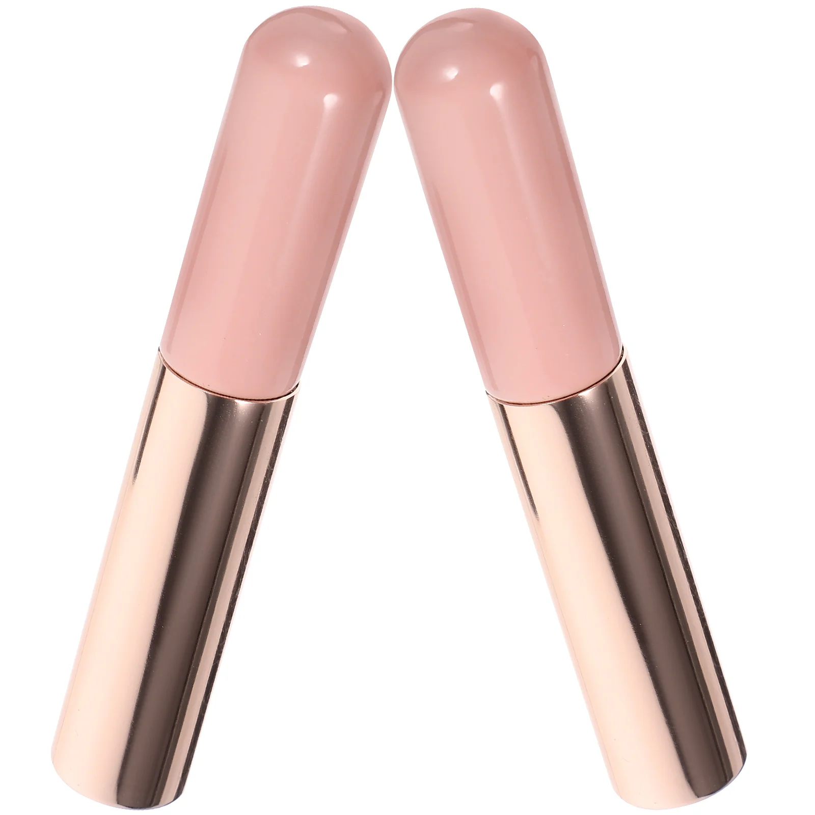 2 Pcs Concealer Brush Lip Gloss Applicator Silicone Makeup Wands Tool Portable Lipstick Balm