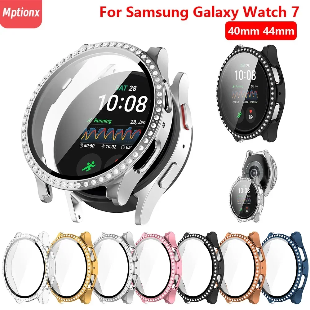 Diamond Bling Case for Samsung Galaxy Watch 7/FE 40mm 44mm Fashion Crystal Protective Bumper Galaxy Watch 54 6 Cover Accessories