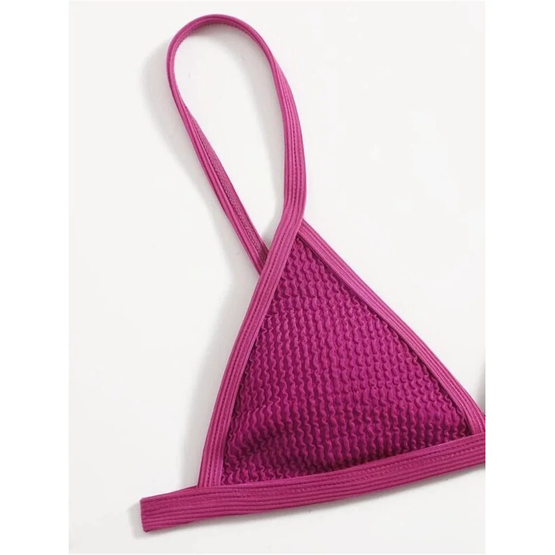 S - XL, geraffter, hoch geschnittener Bikini, Damen-Badeanzug, zweiteiliges Bikini-Set, Damen-Badebekleidung, Badeanzug, Badebekleidung, Schwimmbekleidung V7125 – Detail 5
