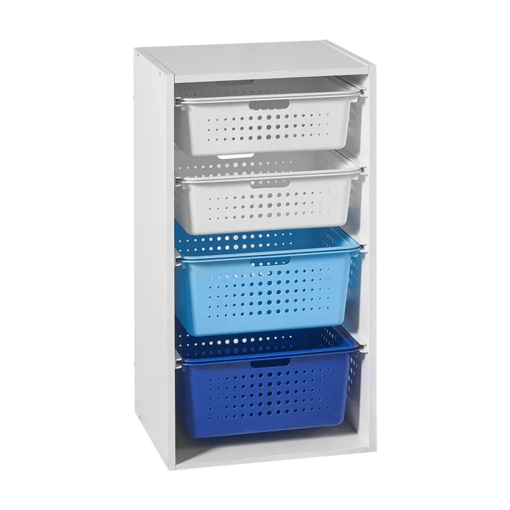 

Kids Sliding Bin Organizer with 4 Storage Bins, Blue