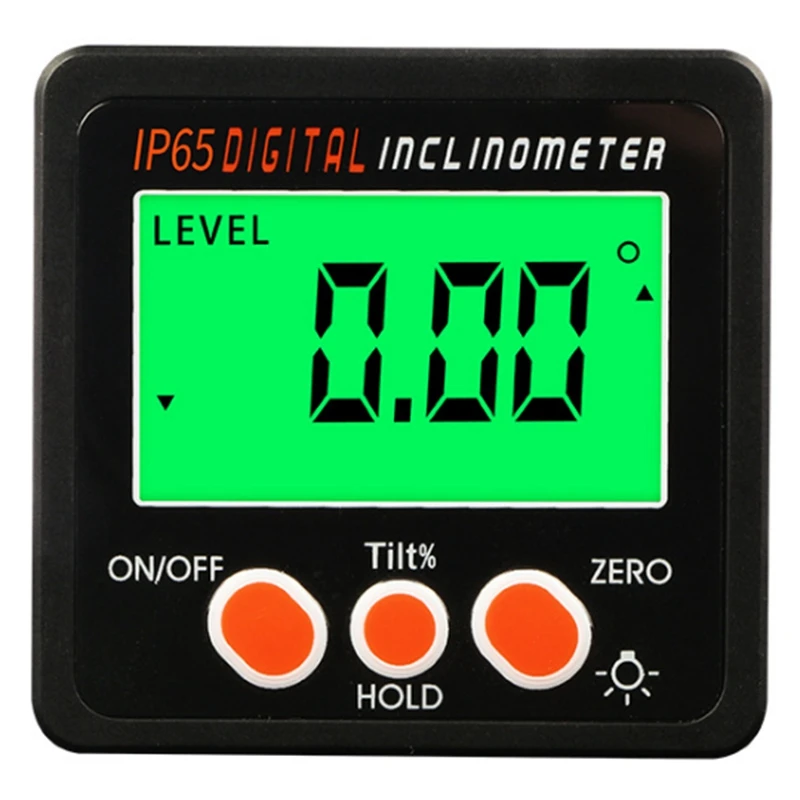 

IP65 Waterproof Protractor with Back Light Inclinometer Angle Bevel Box Electronic Protractor Magnetic Base