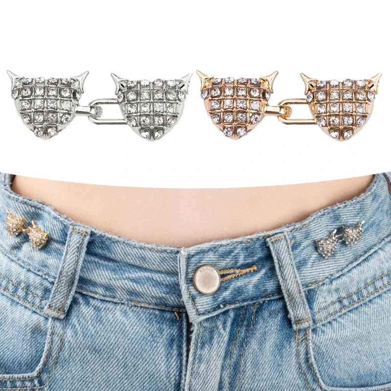 

Fastening Button Adjustable Waist Buckle Jeans Button Pin Perfect Fit Instantly for Tighten Waist Jeans No Sewing Button