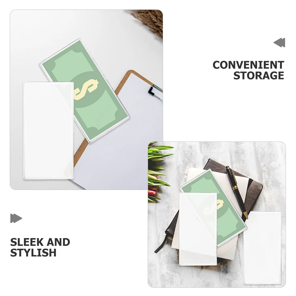 6 قطعة حافظة الأوراق النقدية البلاستيكية المحمولة حامل المال الشفاف منظم الأموال الورقية صندوق تخزين المجموعة التذكارية