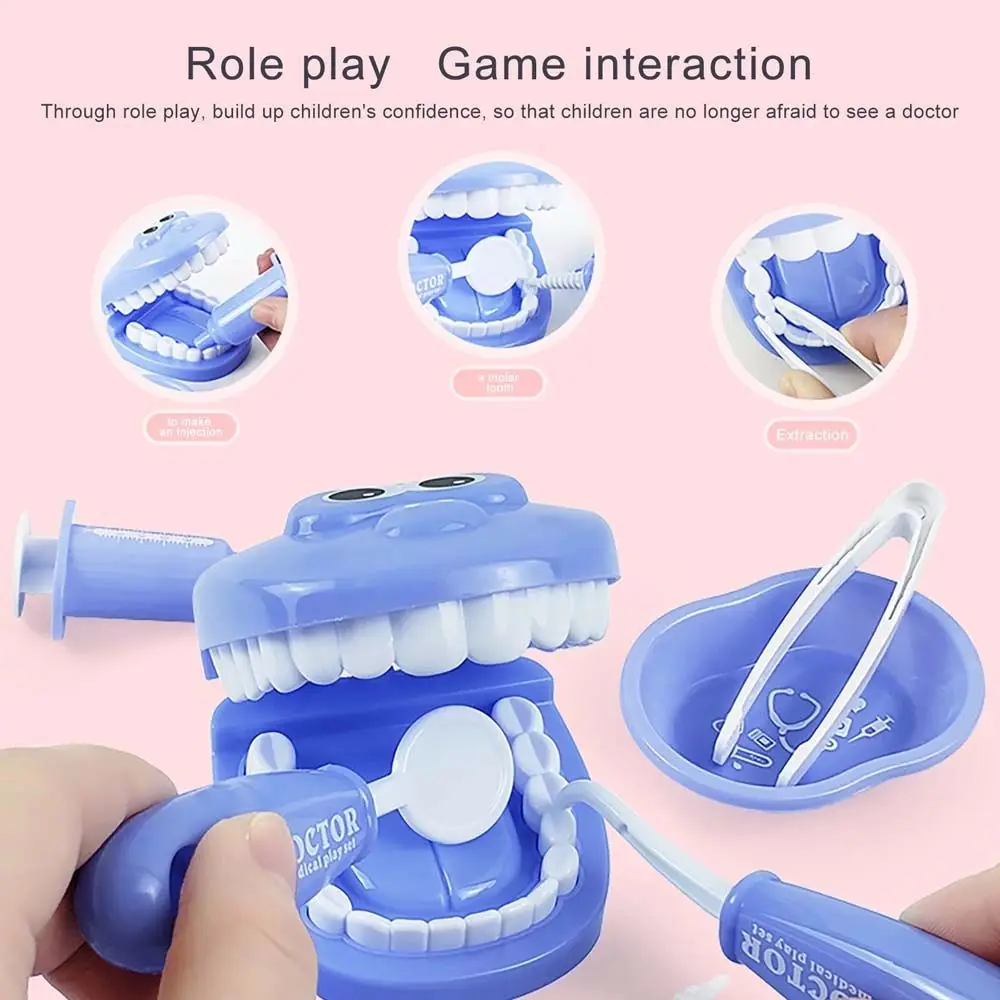 Para ser um médico brinquedo simulação dentista kit squeeze brinquedo verificar dentes modelo conjunto médico brinquedo aprendizagem crianças fingir jogar dentista