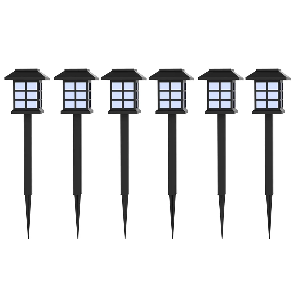 

6-Pack Solar Outdoor Lights Weather Resistant LED Garden Pathway Lanterns Easy Installation Durable Polypropylene Landscape