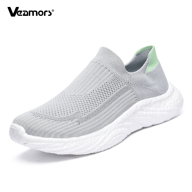 

Couple's Light Weight Causal Shoes Men Women Knitted Walking Shoes Breathable Mesh Slip-on Leisure Flats Soft Loafers
