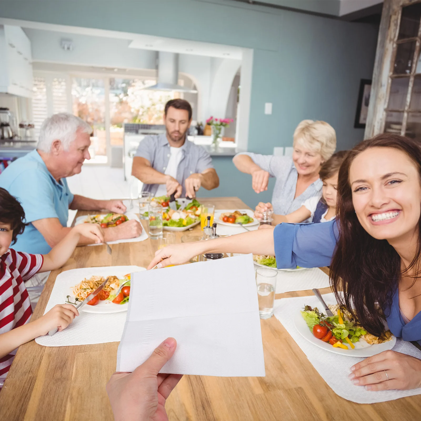 20 قطعة من مناديل الوجه السميكة الناعمة للاستعمال مرة واحدة للاستخدام المنزلي في الفندق، عبوات مناديل ورقية بيضاء