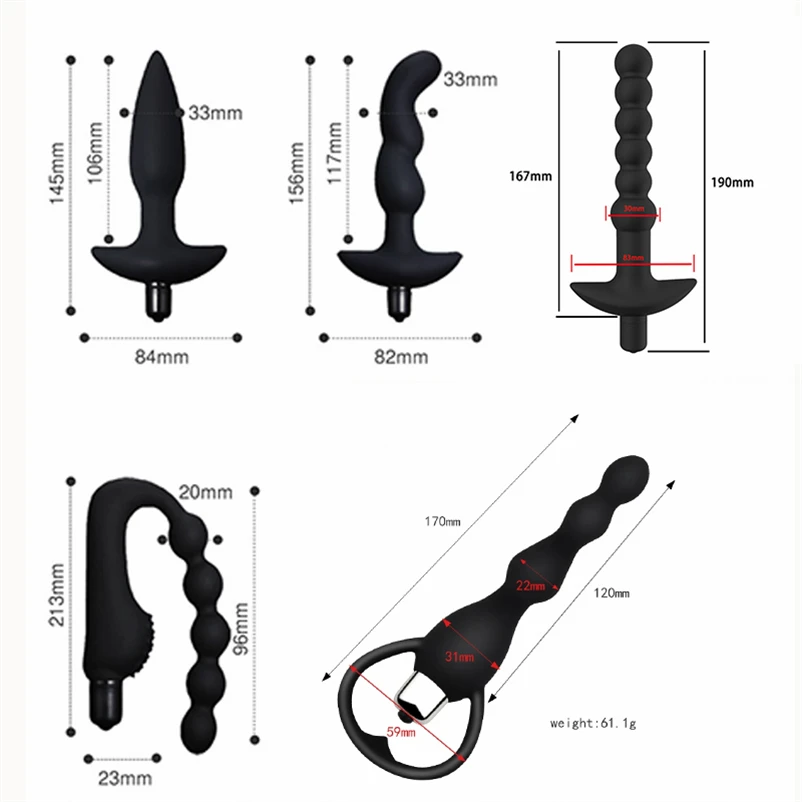 Anal Beads Dildo Butt Plug With Vibration Thrusting Prostate Massager Funny Adult Anal Training Sex Toys For Men Female I123W