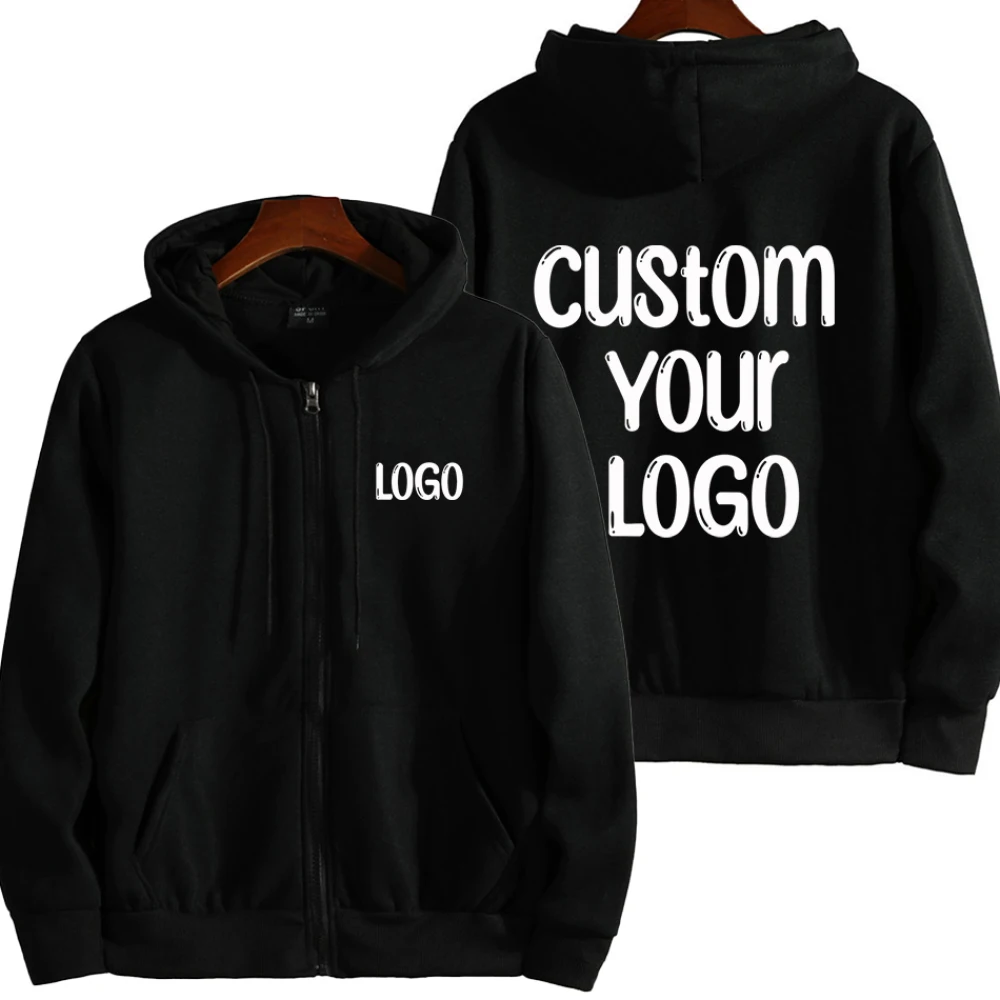 2024 Autum Winter Heren Rits Jack Casual Streetwear Hoodie Jassen Custom Uw Logo Heren Hoody Hoodies Jassen Vrouwen Losse Jas