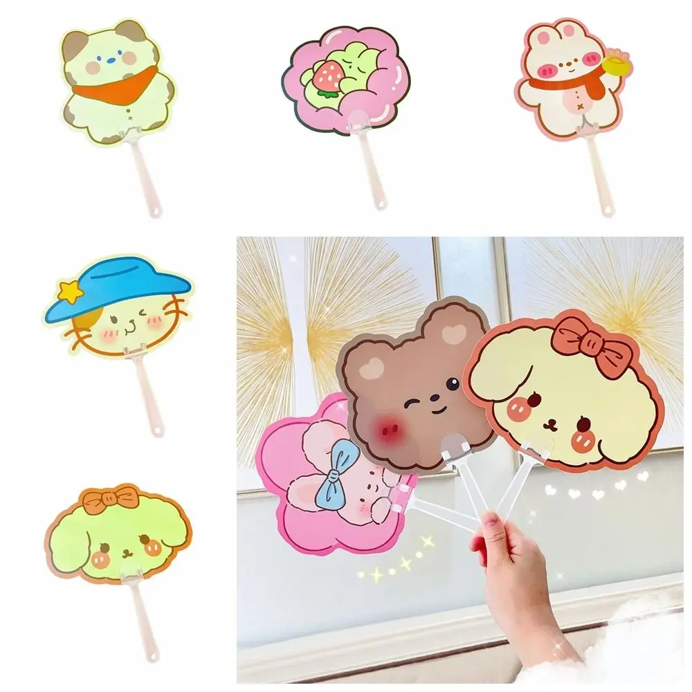 Mini Cartoon Hand Shake Fan Creative Colorful Plastics Handheld Fan Animal Shape Fan