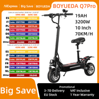 BOYUEDA Q7PRO 3200W Dual Motor 52V19AH Electric Scooter Foldable 10 inch 70KM/H Maximum Mileage 70KM Load Tire with Seat