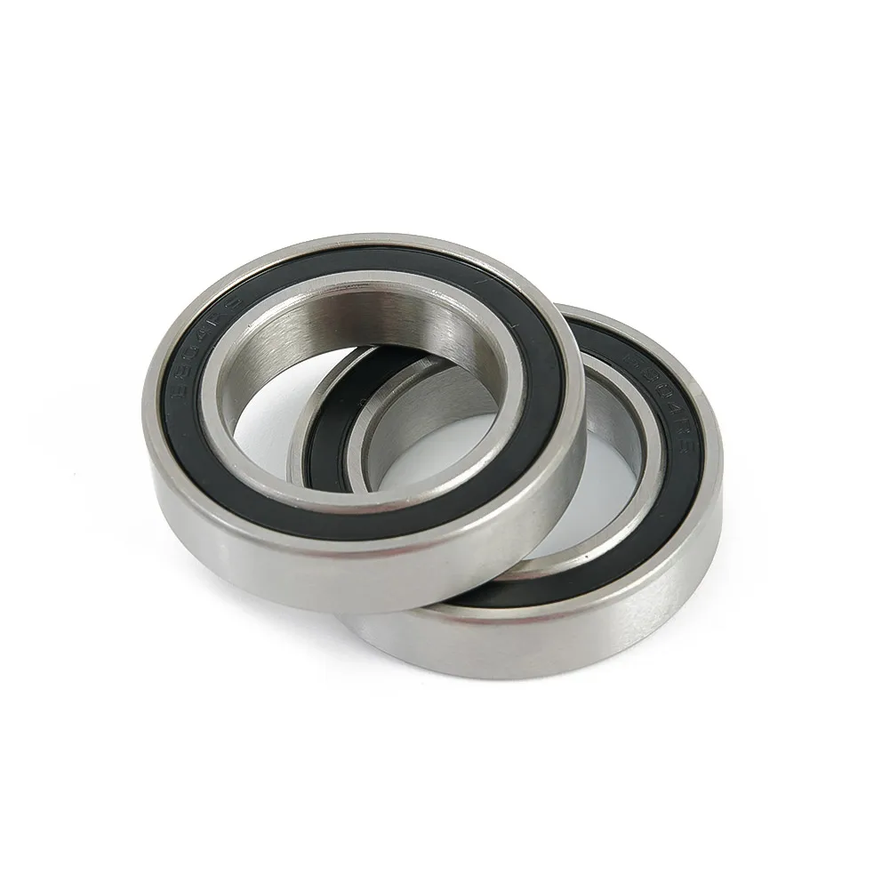 Bike Bicycle Thin Section Bearings, 2 pcs 61804/6804 2RS 20x32x7mm, Black+Silver Color, Lightweight and Sturdy