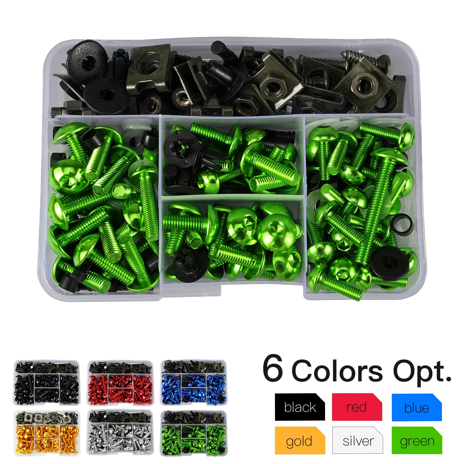 

155PCS Universal Fairing Bolts Kit CNC Screws Nut For Honda CBR600RR CBR900RR KAWASAKI VERSYS 650 NINJA Ducati Aprilia RSV4