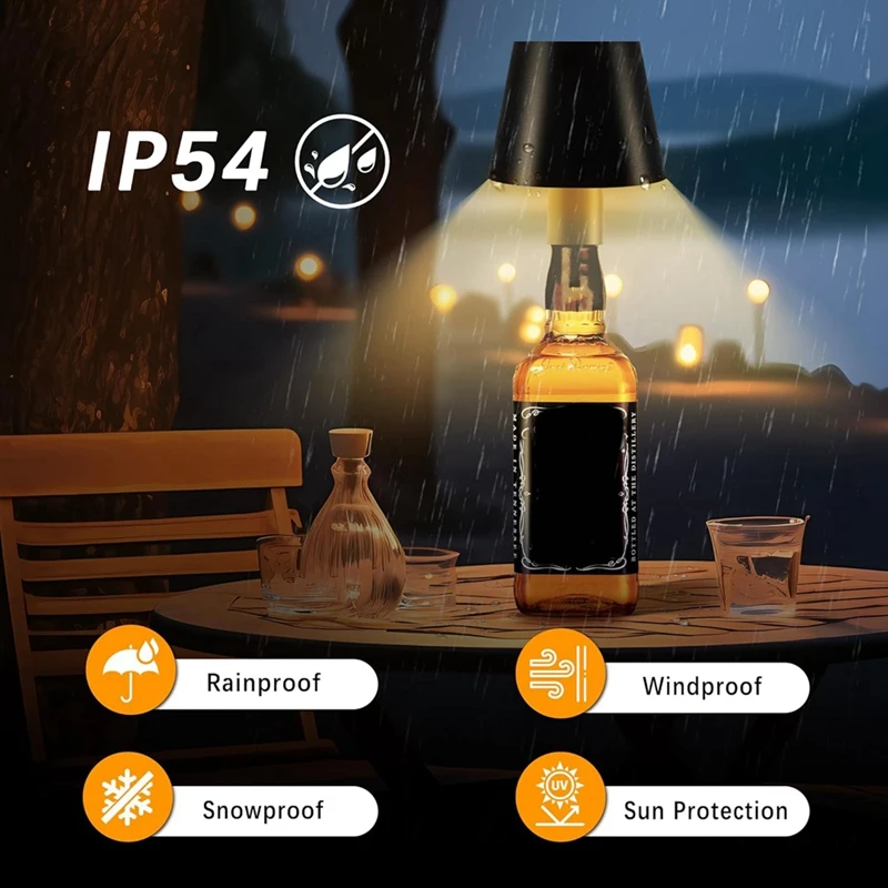 LED Wireless Bottle Light Touch Table Lamp RGB And 3 Colors Bottle Lamp For Indoor/Outdoor Restaurants And Bars