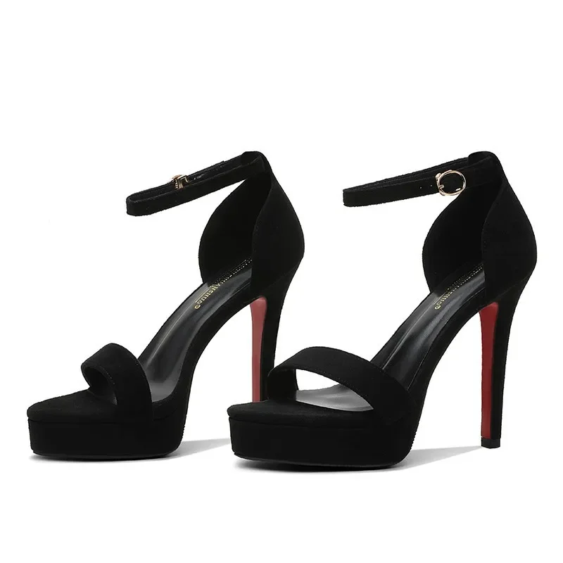 2023 Summer Women 12cm High Heels 3.5cm Platform Red Bottom Sandals Lady Gladiator Strappy Sandles Nightclub Prom Fetish Shoes