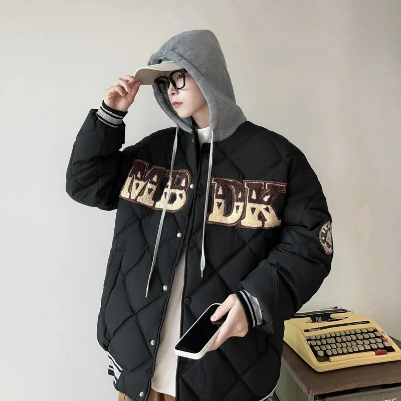 

Winter Men's Warm Coat Women's Black Hoodie Jacket Harajuku High Street Zipper Coat High Quality Hot Selling Men Clothes New