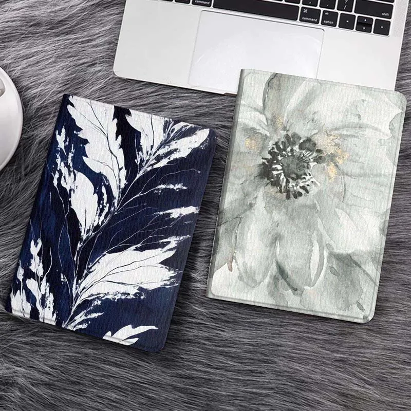 

White Leaf Branch Pattern Tablet Case For Samsung Galaxy Tab S7 S8 S9 S10 FE Lite Gift