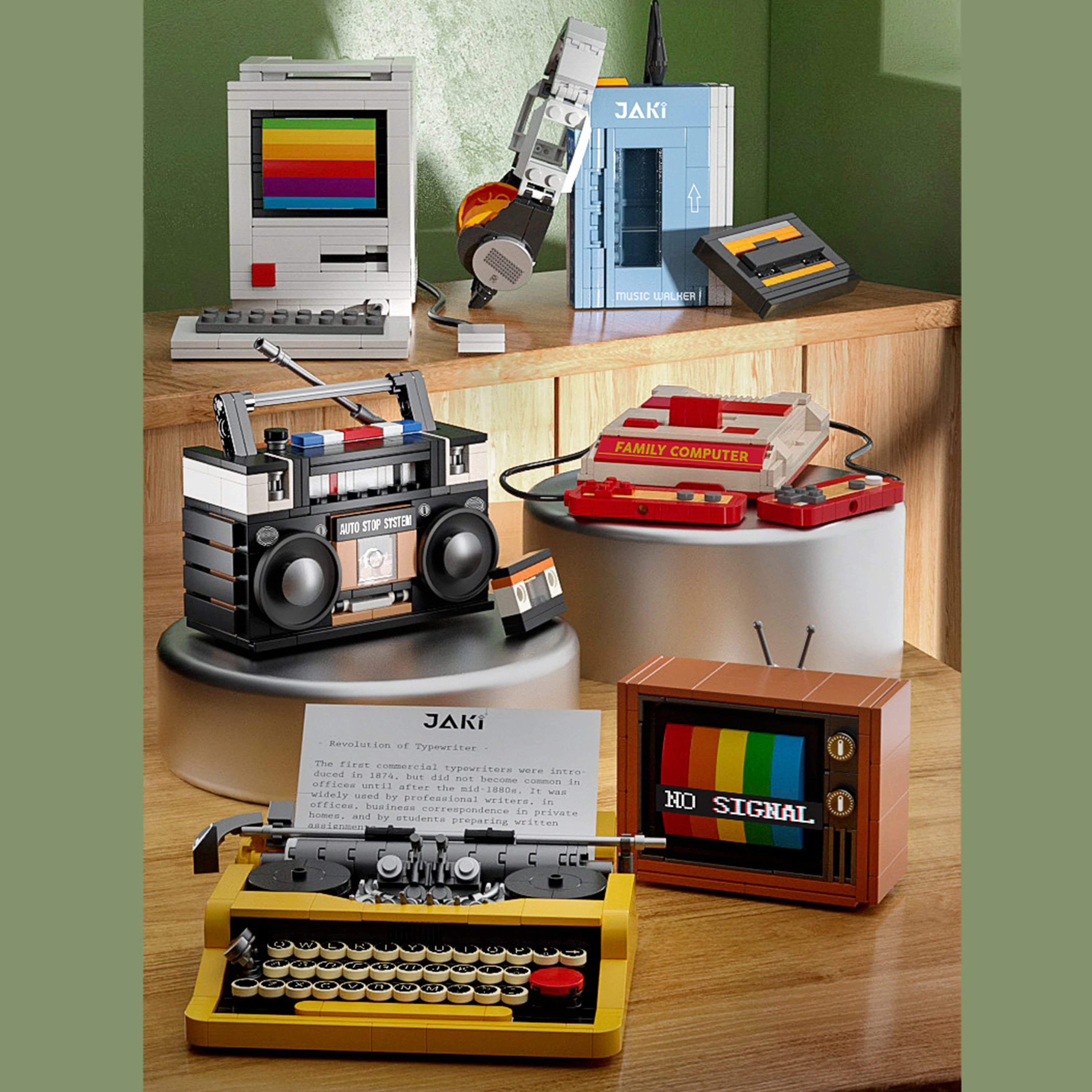 مكعبات بناء وحدة التحكم الإلكترونية الرجعية لآلة الممرات العتيقة نموذج تجميع لعبة إبداعية لجميع الأعمار #4