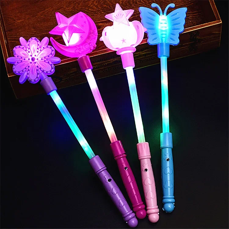 New Magic Fairy Wand Children's Luminous Toys Colorful Stars And Moon Magic Wand Party Decoration Luminous Girls Party Gifts